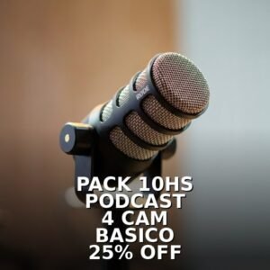 Pack 10hs Podcast 4 Cámaras Básico 25% OFF
