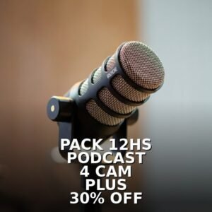 Pack 12hs Podcast 4 Cámaras Plus 30% OFF